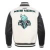 New york liberty retro classic wool and leather varsity jacket