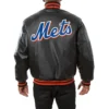 New york mets full real leather varsity jacket black 2