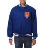 New york mets handcrafted logo wool jacket blue 1