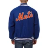 New york mets handcrafted logo wool jacket blue 2