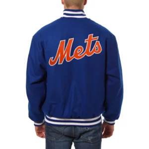New york mets handcrafted logo wool jacket blue 2