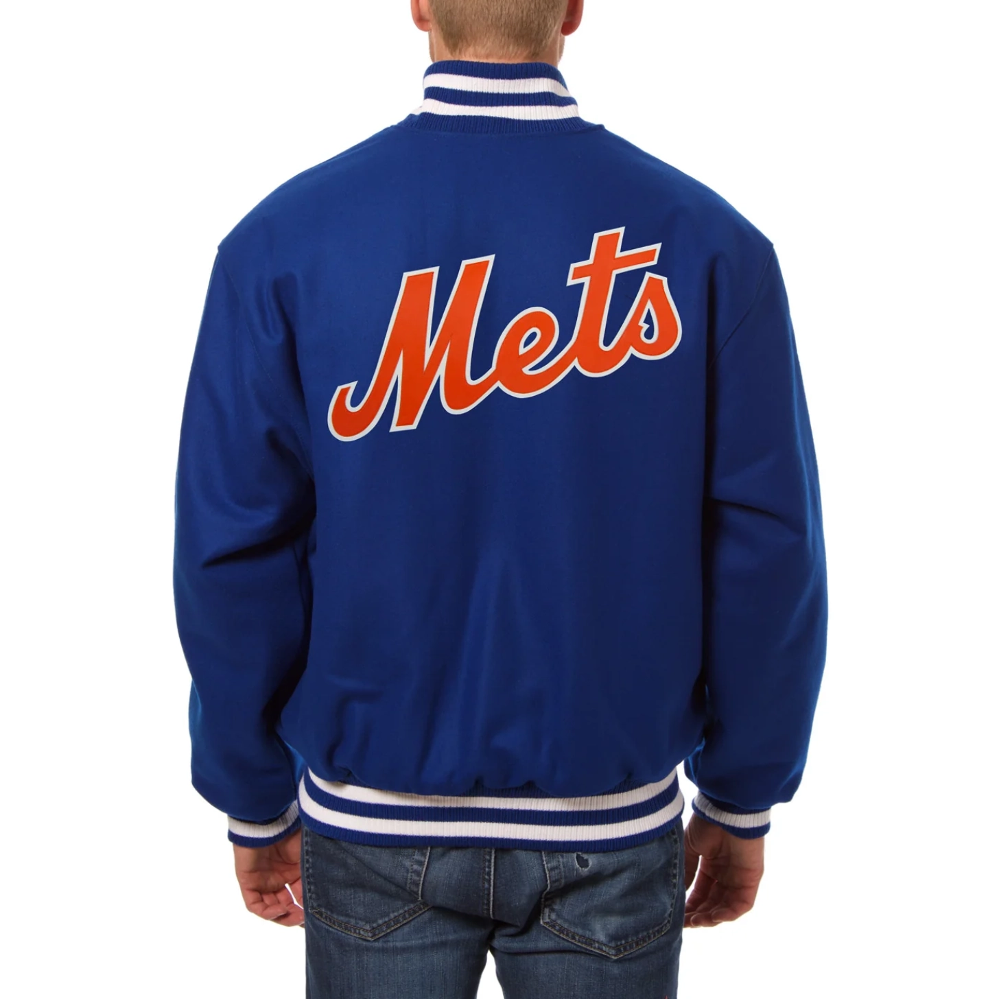 New york mets handcrafted logo wool jacket blue 2