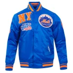 New York Mets Mashup Blue Satin Jacket