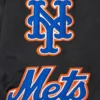 New york mets old english full snap satin varsity jacket black 2 1
