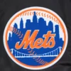 New york mets old english full snap satin varsity jacket black 3 1