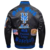 New york mets old english full snap satin varsity jacket black 4 1