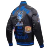 New york mets old english full snap satin varsity jacket black 5 1