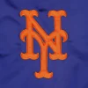 New york mets pick roll full snap satin varsity jacket blue