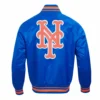New york mets script tail satin varsity jacket blue 1