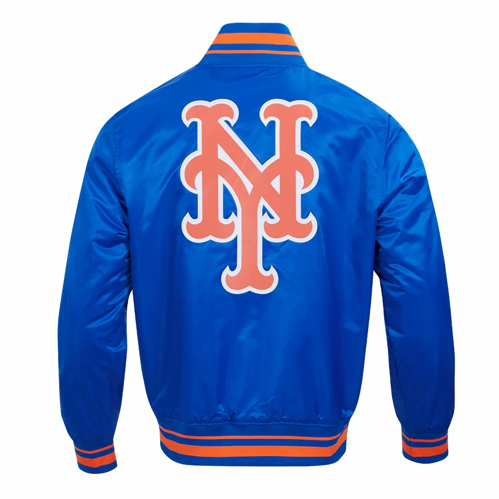 New york mets script tail satin varsity jacket blue 1