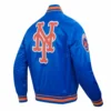 New york mets script tail satin varsity jacket blue 2