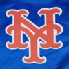 New york mets script tail satin varsity jacket blue 3