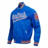 New york mets script tail satin varsity jacket blue 6