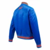 New york mets script tail womens satin varsity jacket blue 4