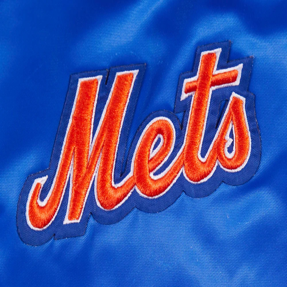 New york mets script tail womens satin varsity jacket blue 5