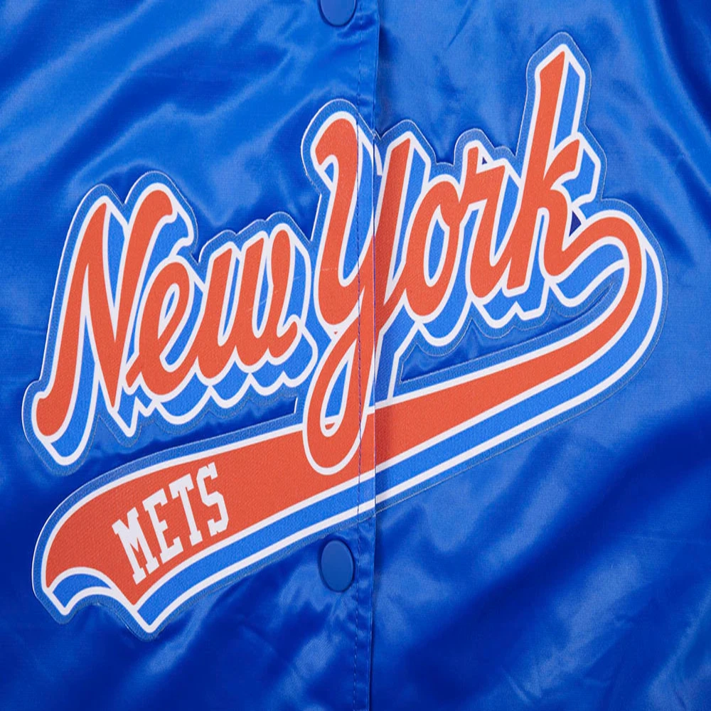 New york mets script tail womens satin varsity jacket blue 6