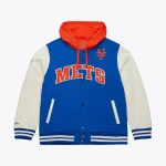 New York Mets Sideline Blue/Cream Hooded Jacket