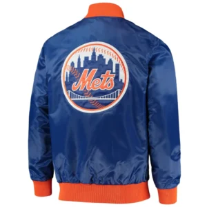 New york mets the ambassador satin varsity jacket blue 1