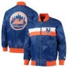 New york mets the ambassador satin varsity jacket blue 3