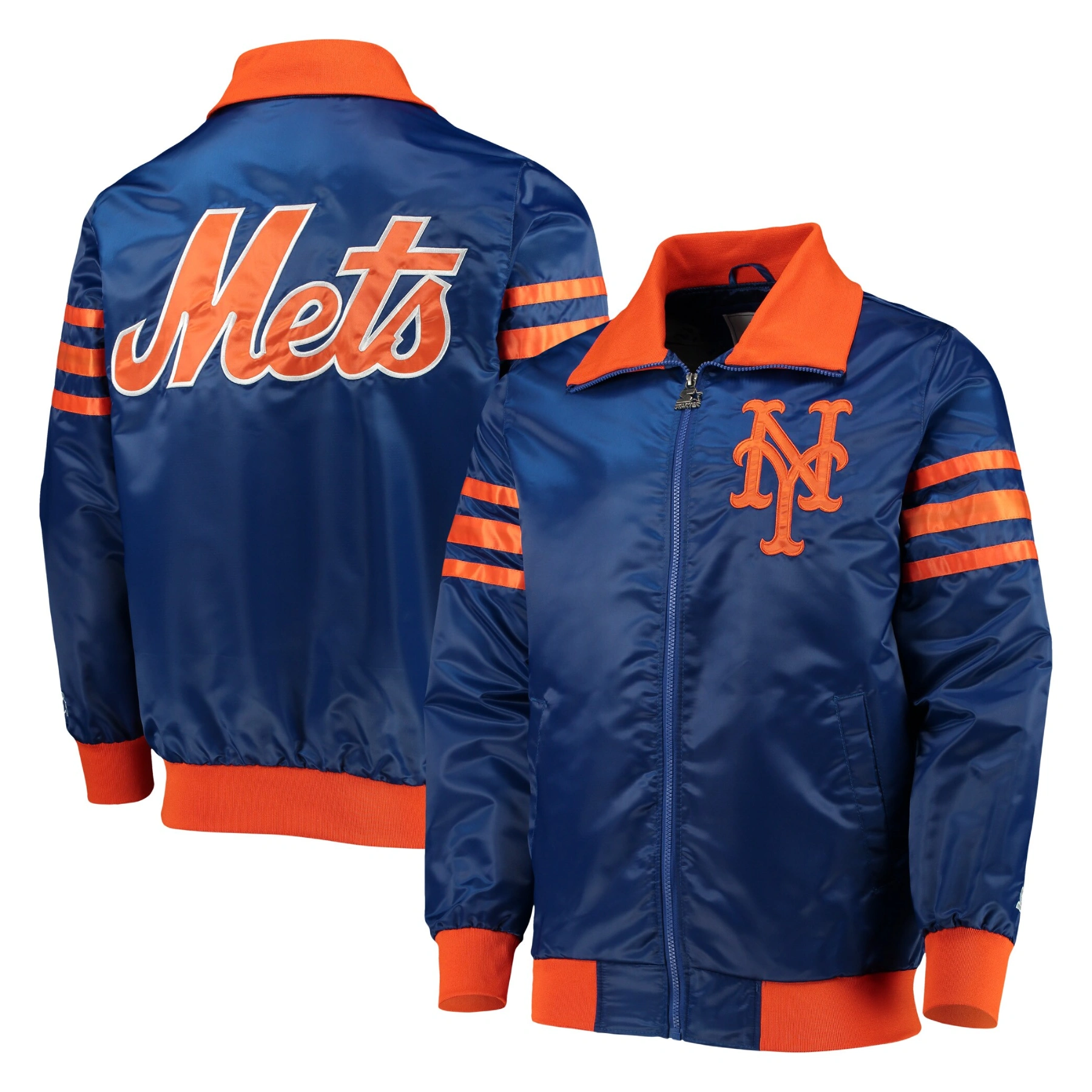 New york mets the captain ii satin varsity jacket blue 4