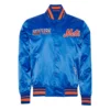 New york mets turn it up m royal satin varsity jacket