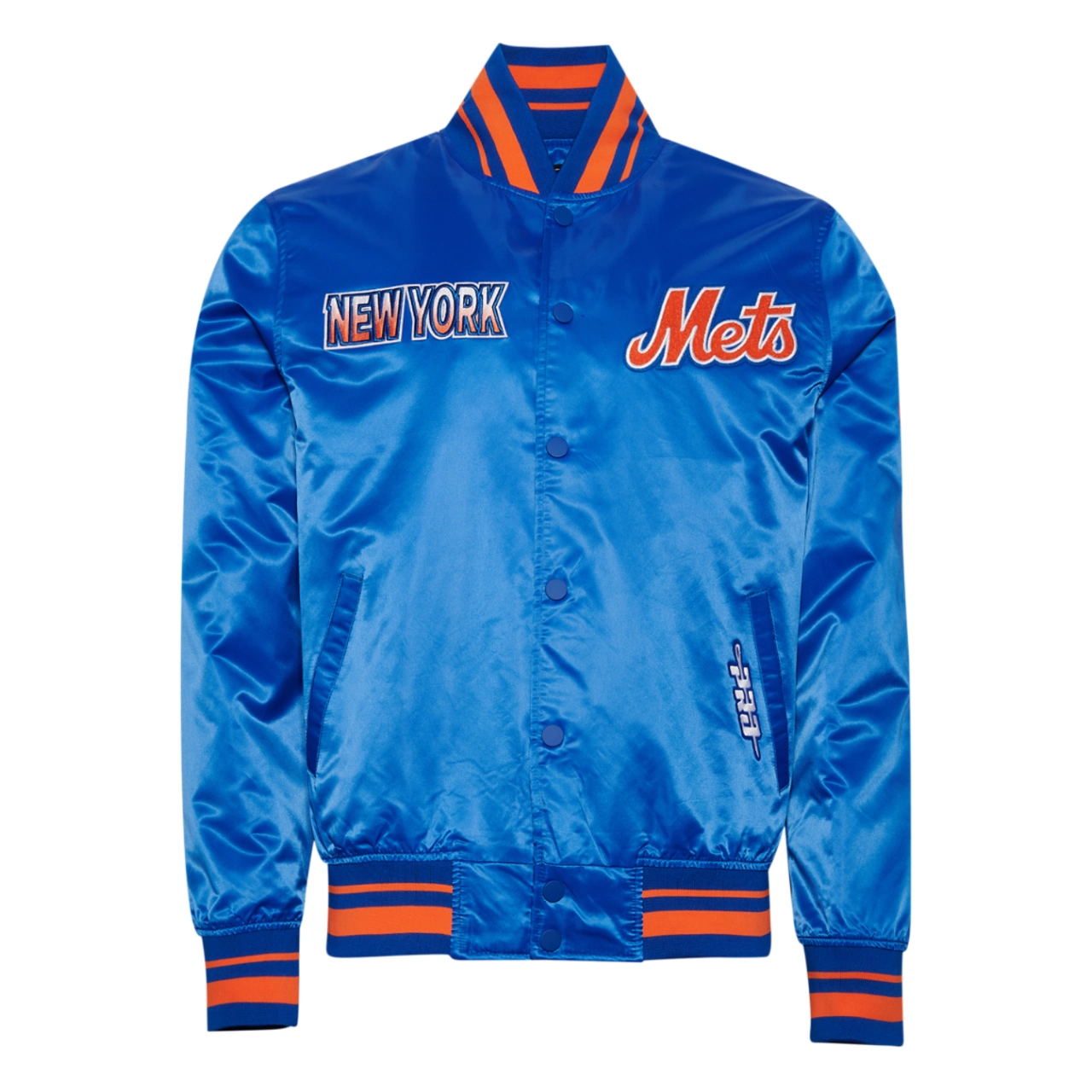 New york mets turn it up m royal satin varsity jacket