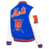 New york mets womens mashup wool leather varsity jacket bluewhite 5 1