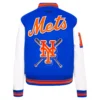 New york mets womens mashup wool leather varsity jacket bluewhite 6 1