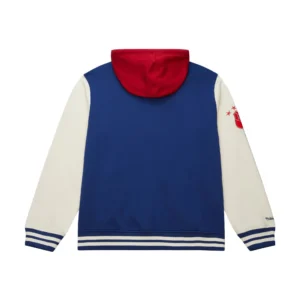 New york rangers blue rinkside hooded varsity jacket