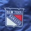 New york rangers leader satin varsity jacket red blue