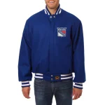 New York Rangers One Color Blue Wool Jacket