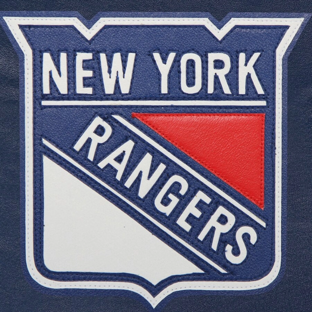 New york rangers real leather varsity jacket navy 2 1