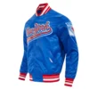 New york rangers script tail satin varsity jacket blue 2