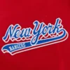 New york rangers script tail wool leather varsity jacket red white 5