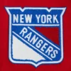 New york rangers script tail wool leather varsity jacket red white 6