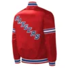 New york rangers slider full snap satin varsity jacket red 1