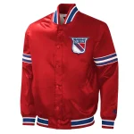 New York Rangers Slider Red Satin Jacket