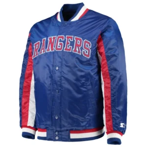 New york rangers the ace satin varsity jacket blue 2