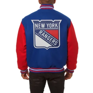 New york rangers two tone wool varsity jacket blue red 1 1