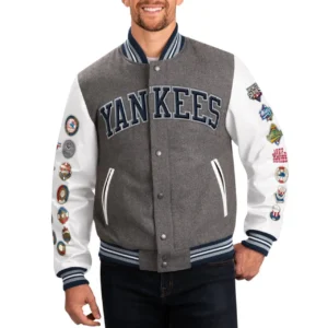 New york yankees challenger wool leather varsity jacket 1