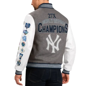 New york yankees challenger wool leather varsity jacket 2