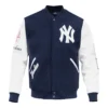 New york yankees classic logo wool leather varsity jacket 1