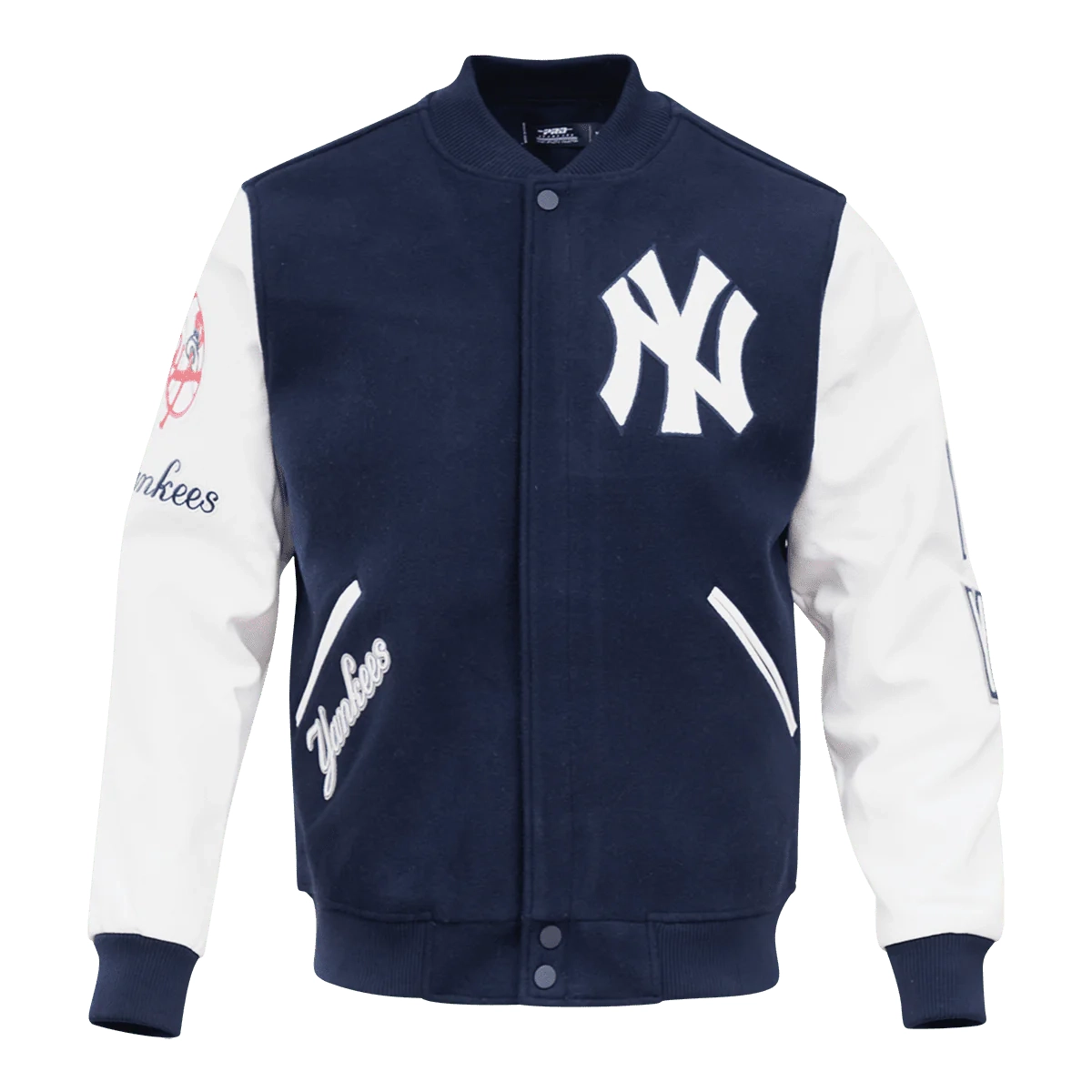 New york yankees classic logo wool leather varsity jacket 1