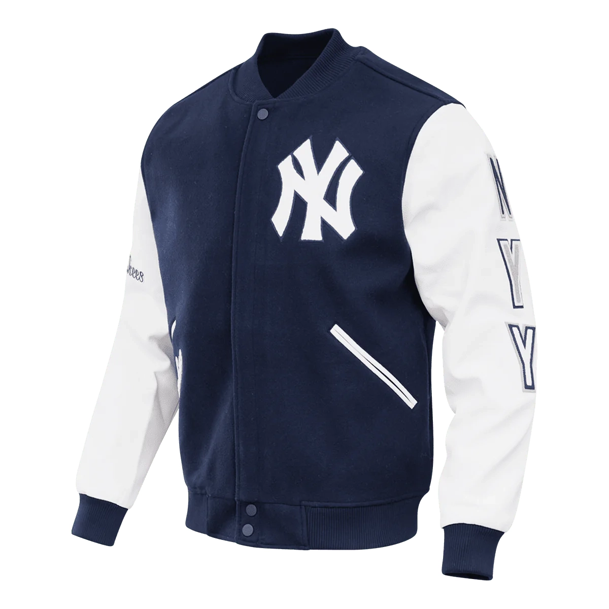 New york yankees classic logo wool leather varsity jacket 2