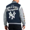 New york yankees franchise navy gray wool varsity jacket 2