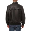 New york yankees full leather bomber varsity jacket black 2