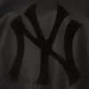 New york yankees full leather bomber varsity jacket black 3