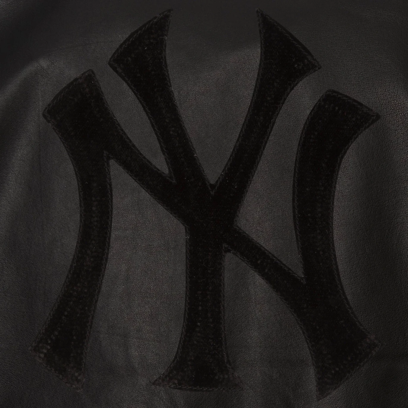 New york yankees full leather bomber varsity jacket black 3
