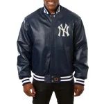 New York Yankees Full Leather Navy Varsity Jacket