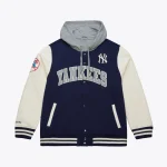 New York Yankees Sideline Navy/Cream Hooded Jacket